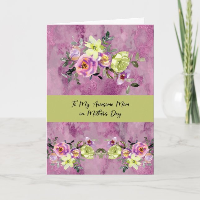Tarjeta del día de la madre para tu madre con flor (Anverso)