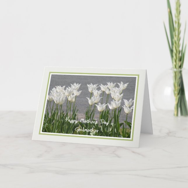Tarjeta del Día de la Madre para Tulipanes Blancos (Anverso)