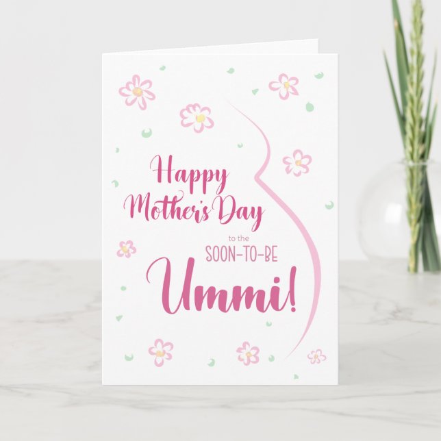 Tarjeta del día de la madre para Ummi embarazada (Anverso)