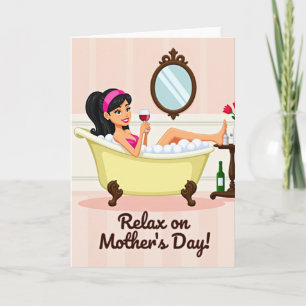 Tarjeta del Día de la Madre para un baño relajante