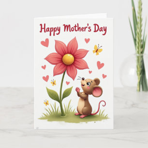 Tarjeta del Día de la Madre para una dulce ratonci