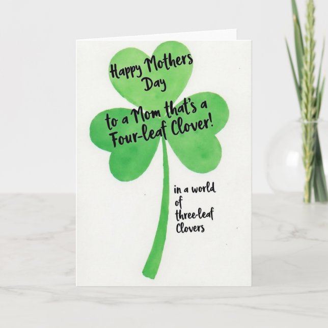 Tarjeta del Día de la Madre para una Mamá Afortuna (Anverso)