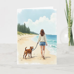 Tarjeta del Día de la Madre Paseo por la Playa