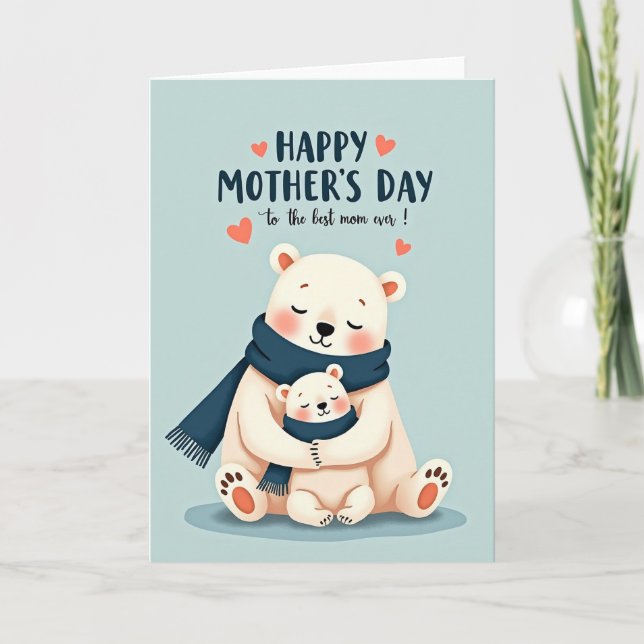 Tarjeta del Día de la Madre Pastel Bears (Anverso)