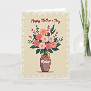 Tarjeta del Día de la Madre Pastel Blossoms