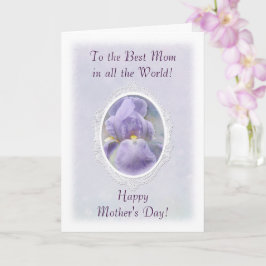 Tarjeta del Día de la Madre Pastel Purple Iris