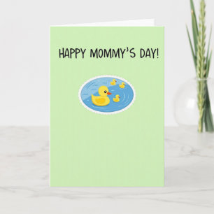 Tarjeta del Día de la Madre Pato Amarillo