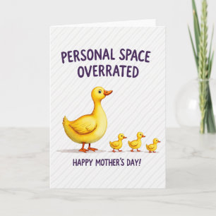 Tarjeta del Día de la Madre Pato Amarillo