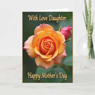 Tarjeta del Día de la Madre Peach Rose Bud