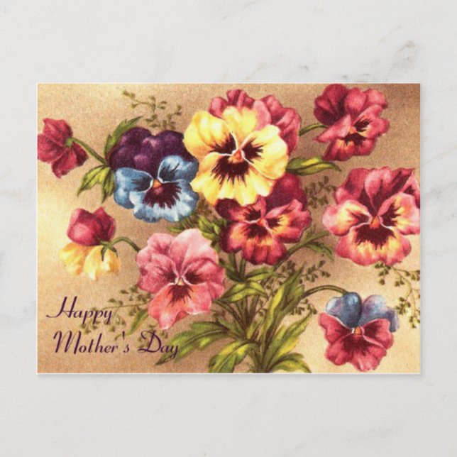 Tarjeta del Día de la Madre Pelargonium (Anverso)