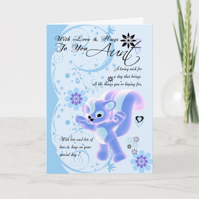 Tarjeta del día de la madre. Pequeño zorrillo (Anverso)