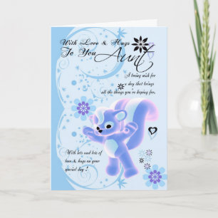 Tarjeta del día de la madre. Pequeño zorrillo