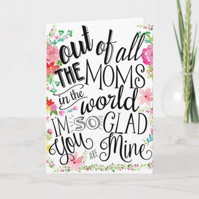 Tarjeta del día de la madre Personalizar - Floral (Anverso)