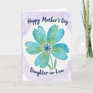 Tarjeta del Día de la Madre Pétalos Turquesa