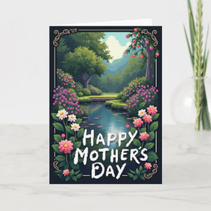 Tarjeta del Día de la Madre Pixel Garden