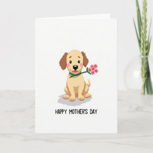 Tarjeta del Día de la Madre Pixel Puppy