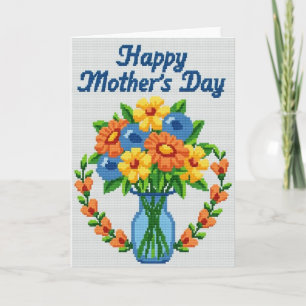 Tarjeta del Día de la Madre pixelada