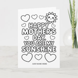 tarjeta del día de la madre plegable para colorear