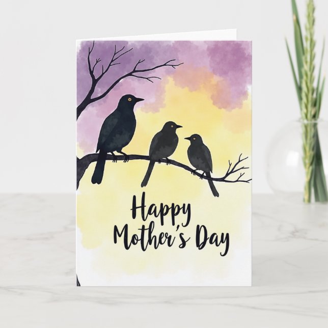 Tarjeta del Día de la Madre Plum Bird (Anverso)
