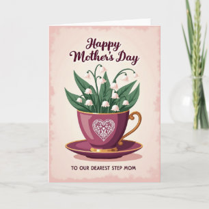 Tarjeta del Día de la Madre Plum Teacup