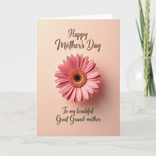 Tarjeta del Día de la Madre Polka Dot Peach Daisy