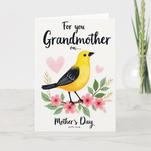 Tarjeta del Día de la Madre Pretty Bird (Anverso)
