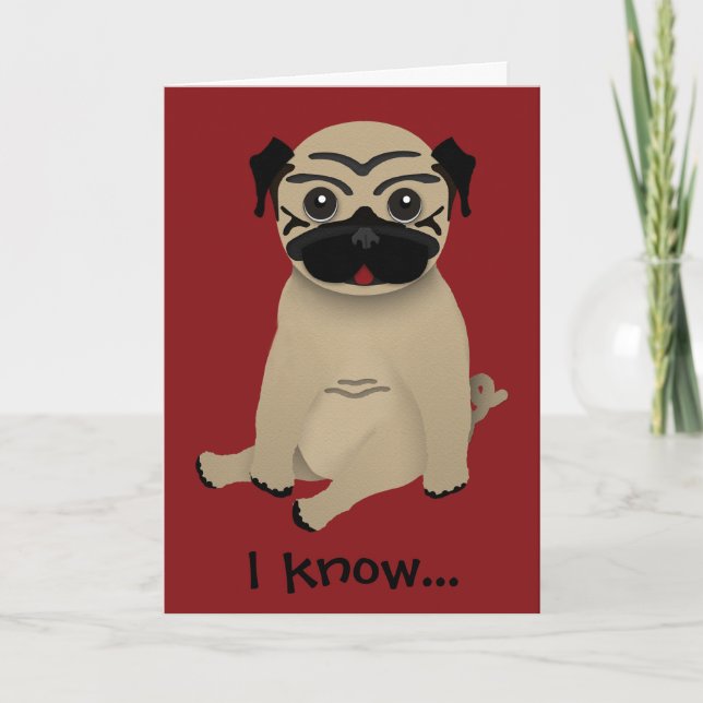 Tarjeta del Día de la Madre Pug (Anverso)