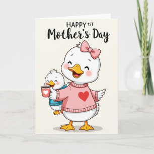 Tarjeta del Día de la Madre Querida Madre Pajarito