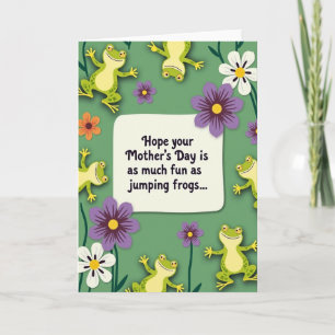 Tarjeta del Día de la Madre Rana Saltarina
