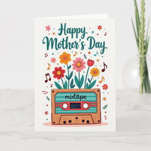 Tarjeta del Día de la Madre Retro Blooms