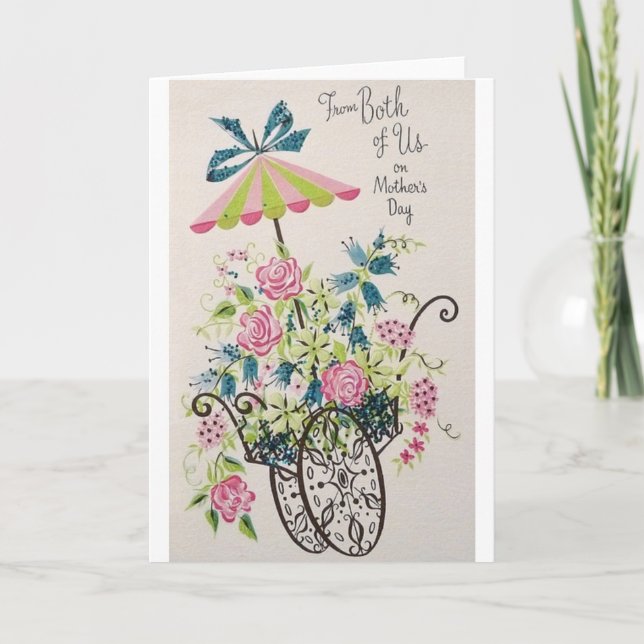 Tarjeta del Día de la Madre Retro de los dos (Anverso)