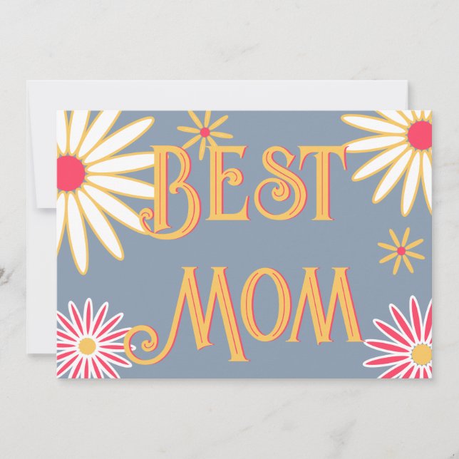 Tarjeta del Día de la Madre Retro Floral (Anverso)