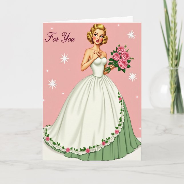 Tarjeta del Día de la Madre Retro Glam (Anverso)