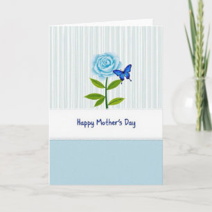 Tarjeta del Día de la Madre Rosa Azure
