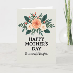 Tarjeta del Día de la Madre Rosa Crema