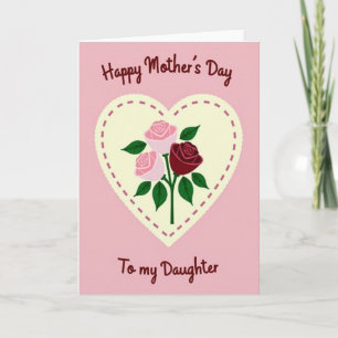 Tarjeta del Día de la Madre Rosa de Borgoña