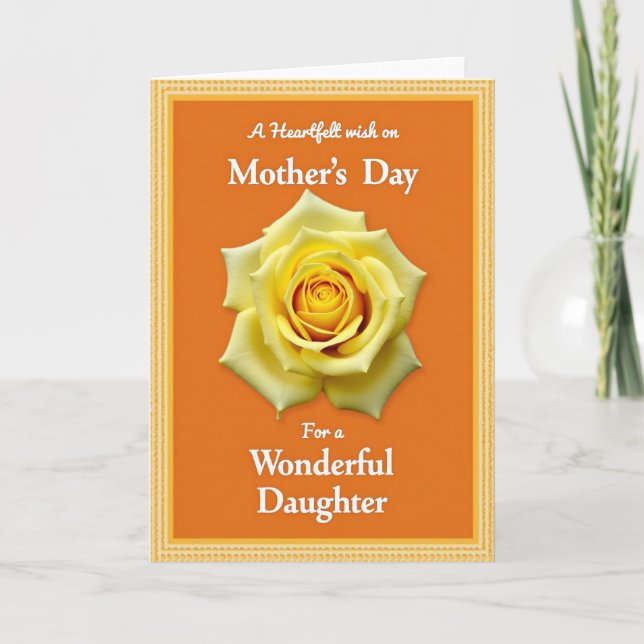 Tarjeta del Día de la Madre Rosa Dorada (Anverso)