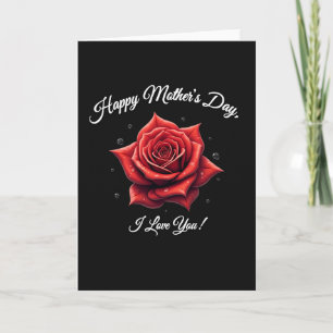 Tarjeta del Día de la Madre Rosa Gota de Rocío
