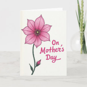 Tarjeta del Día de la Madre Rosa Luminoso