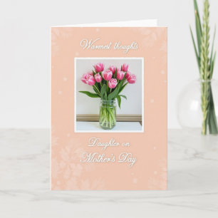 Tarjeta del Día de la Madre Rosa Melocotón