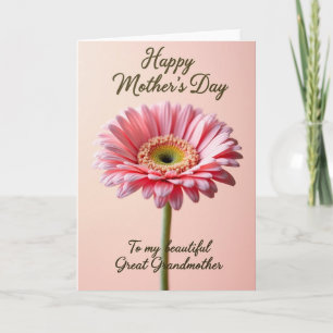 Tarjeta del Día de la Madre Rosa Melocotón Daisy
