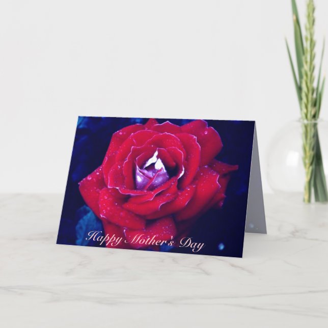 Tarjeta del Día de la Madre Rosa Roja (Anverso)