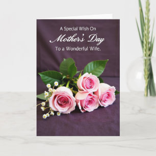 Tarjeta del Día de la Madre Rosa Sonrojada Dulce