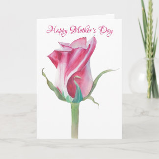 Tarjeta del día de la madre Rosa única