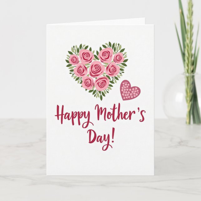 Tarjeta del Día de la Madre Rosada (Anverso)