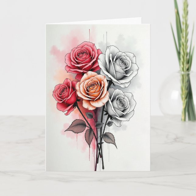 Tarjeta del Día de la Madre Rosada Dulce (Anverso)