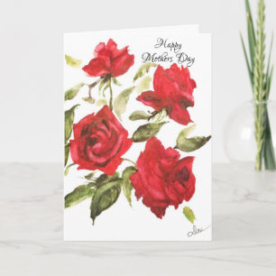 Tarjeta del Día de la Madre Rosas son Rojas