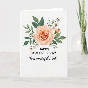 Tarjeta del Día de la Madre Rosebud Tía