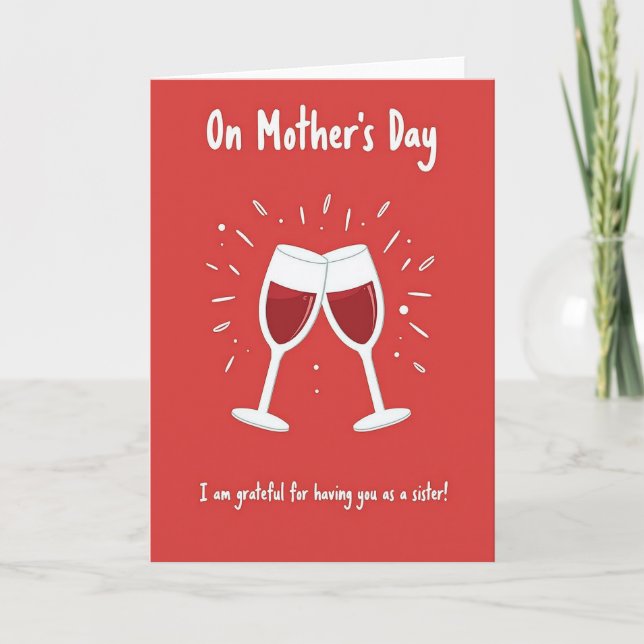 Tarjeta del Día de la Madre Ruby Cheers (Anverso)