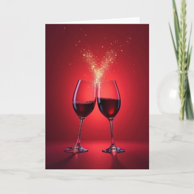 Tarjeta del Día de la Madre Ruby Liquid Toast (Anverso)